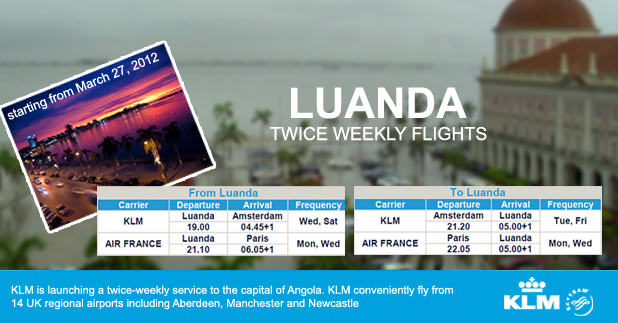 KLM special offers for Luanda